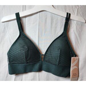 New Lively Women's Green Wireless Lightly Line Bra Adjustable Straps Size S